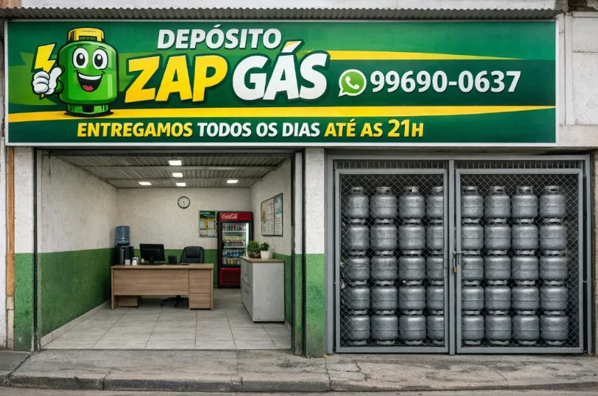 Fachada do Depósito Zap Gás em Inhumas GO